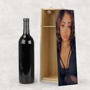 Custom Photo Anniversary Wedding Party Wine Lover Tasting Wood Wine Box
